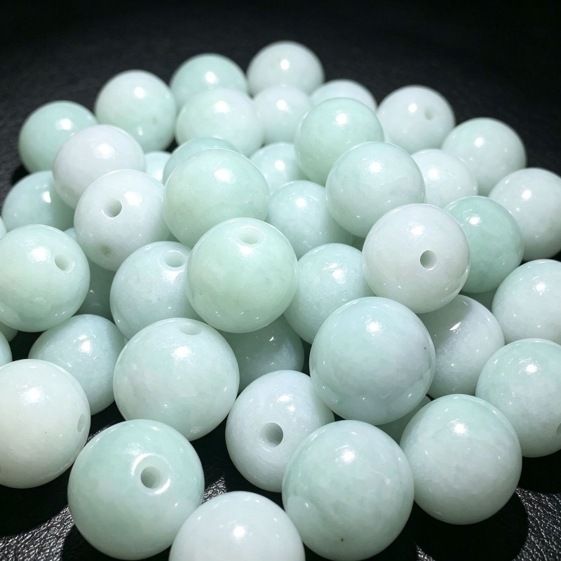 Beading - 10 Buah Manik-Manik Batu Giok Zamrud