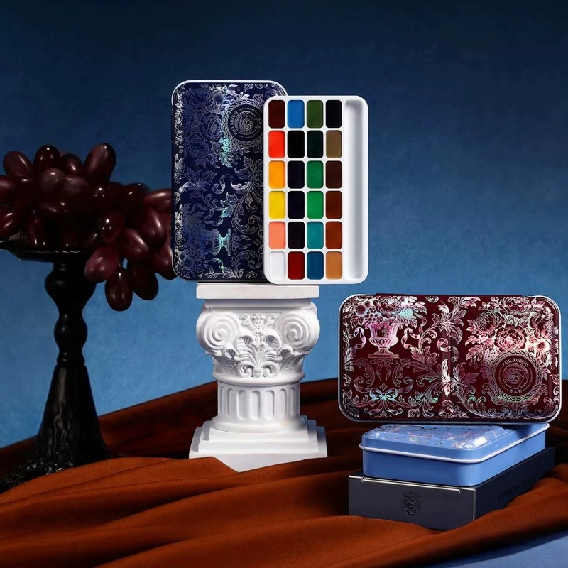 Watercolor Paint Set Solid Pigment - Set Cat Air Padat Rubens 24