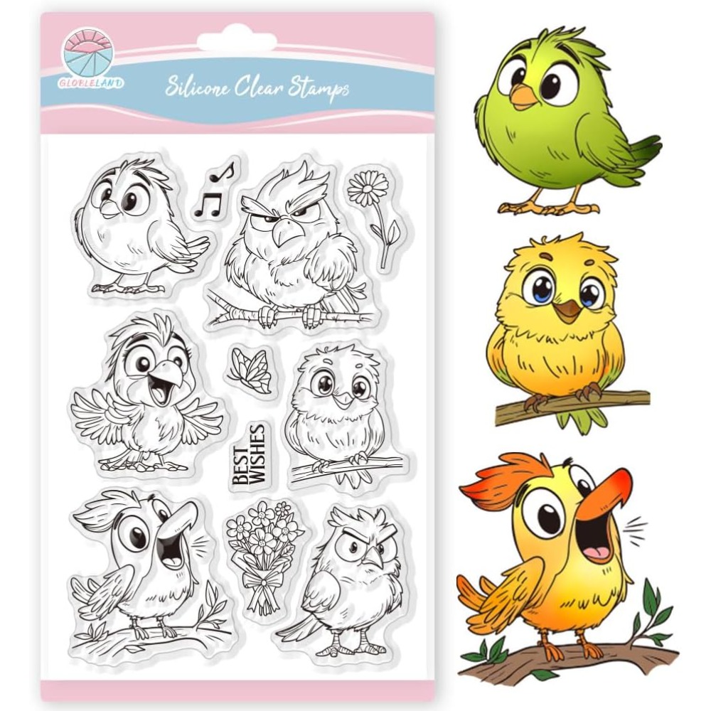 Clear Silicone Stamps For Card Making - Stempel Bening Burung Lucu untuk Buku