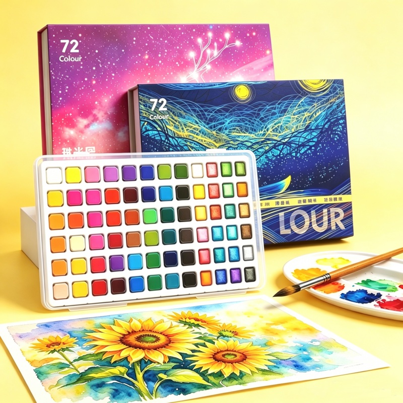 Cat Air Solid & Berkilau 48/60 - Watercolor Paint Set Solid Pigment ulasan dan harga