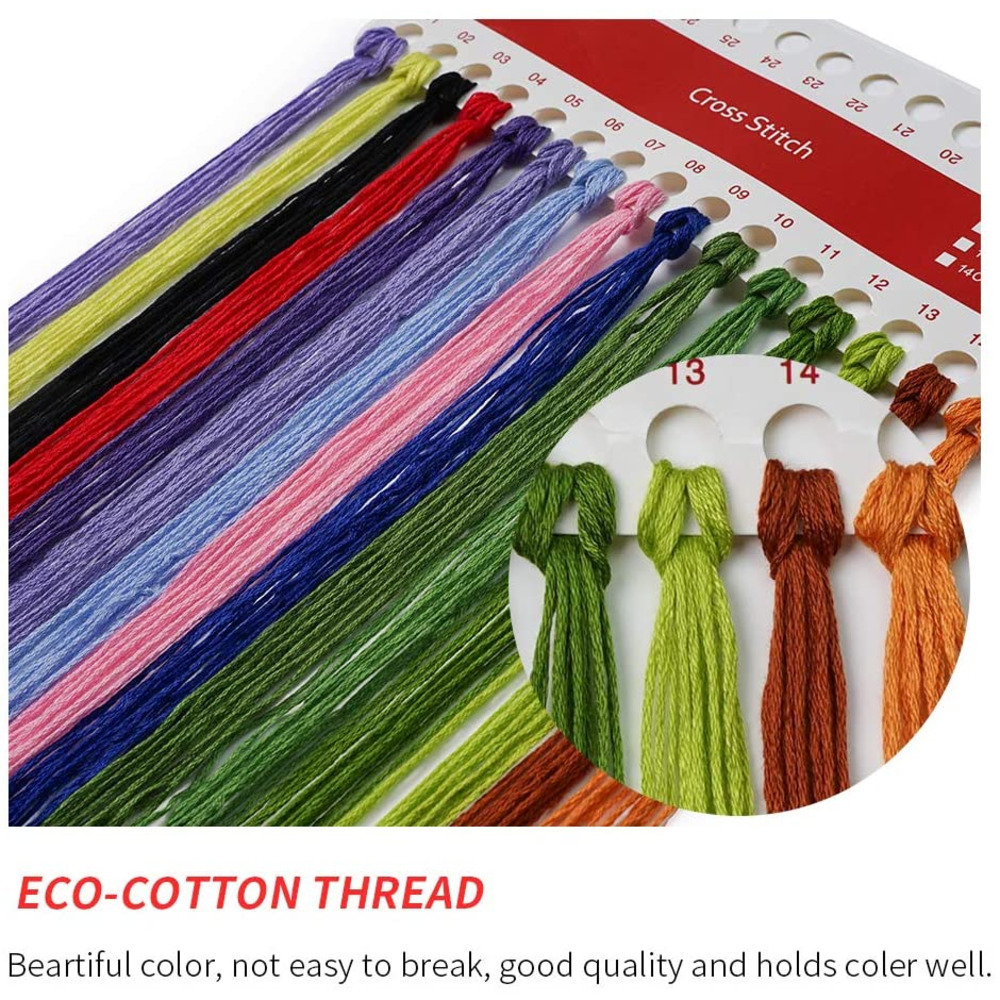 Set Kerajinan Jahit Kit 11Ct B - Cotton Embroidery Thread Skeins ulasan dan harga