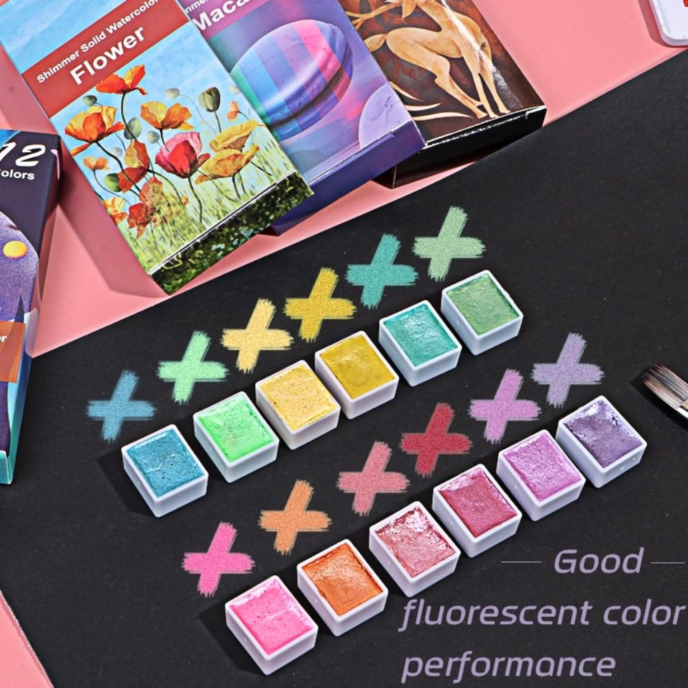 Set Cat Air Solid Portabel 6/1 - Watercolor Paint Set Solid Pigment ulasan dan harga