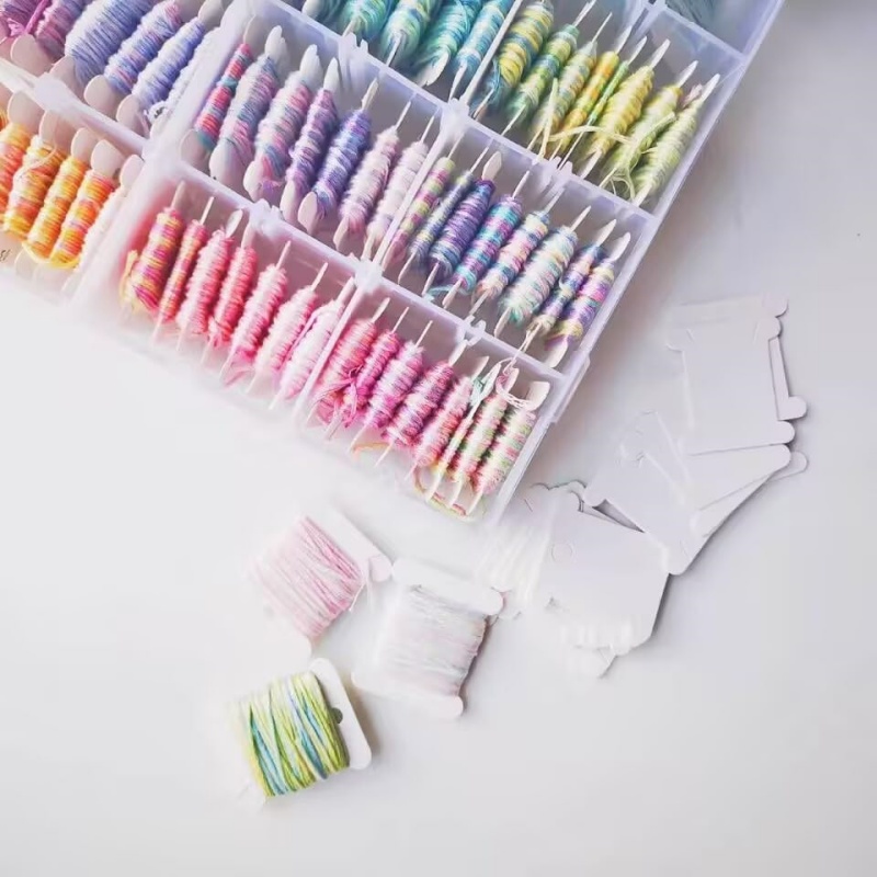 1 set Gulungan Benang Bordir,  - Cotton Embroidery Thread Skeins ulasan dan harga
