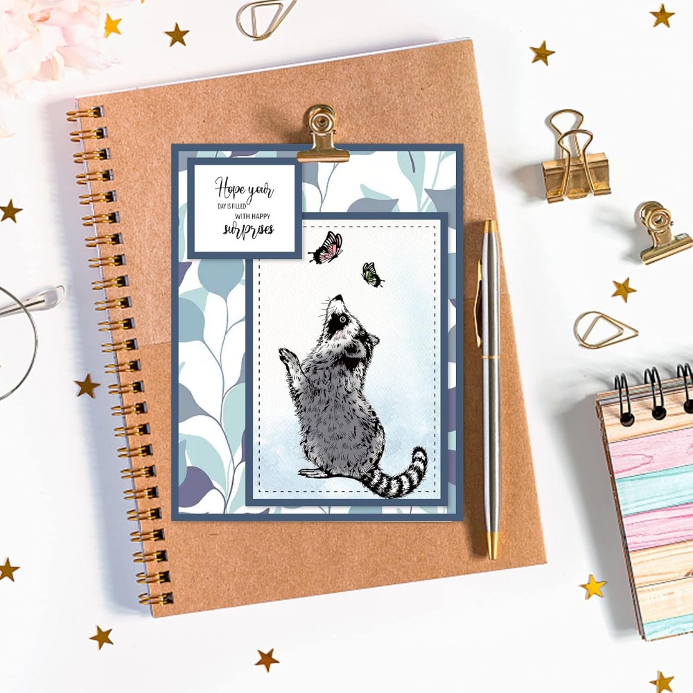 Raccoon realistis perangko ben - Clear Silicone Stamps For Card Making ulasan dan harga
