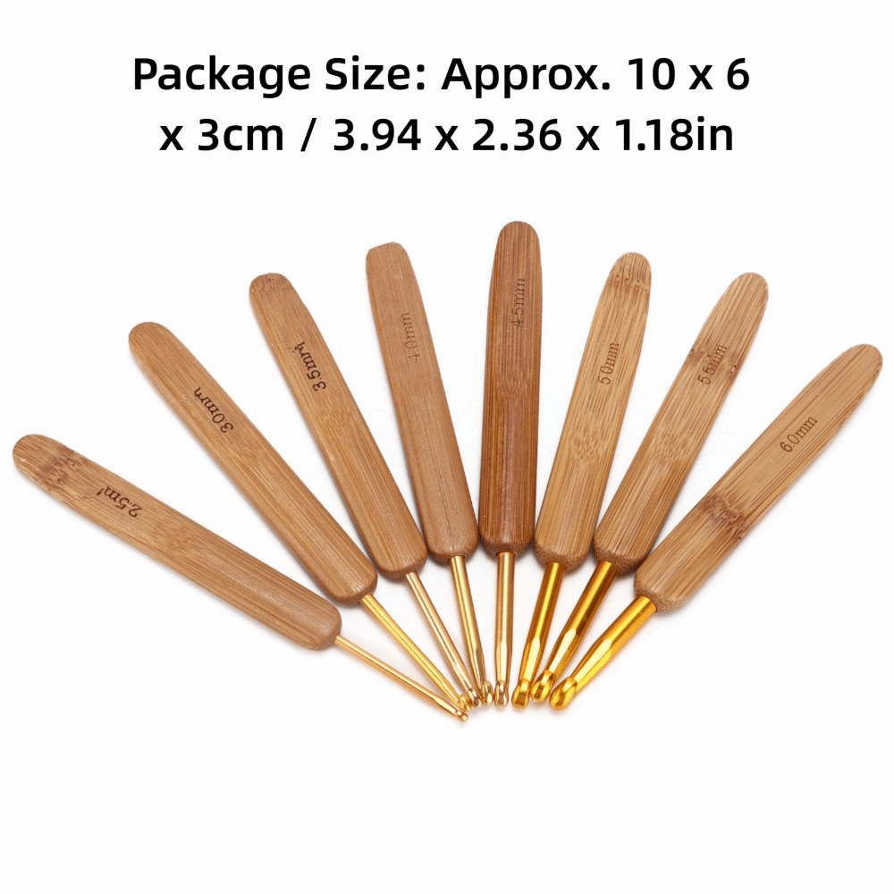8 buah set jarum rajut dengan  - Wooden Crochet Hooks Ergonomic Handle ulasan dan harga