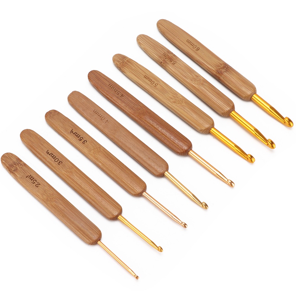 8 buah set alat merajut dengan - Wooden Crochet Hooks Ergonomic Handle ulasan dan harga