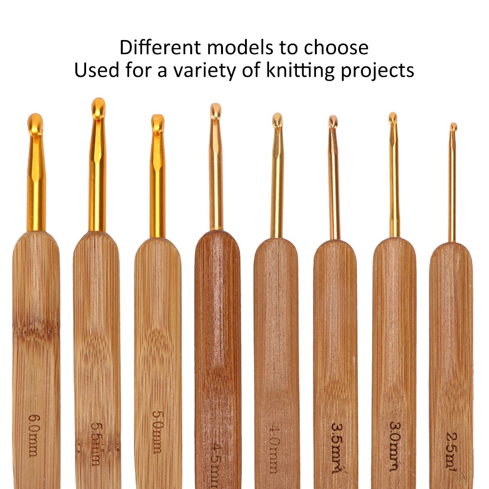 8 buah set alat merajut dengan - Wooden Crochet Hooks Ergonomic Handle ulasan dan harga