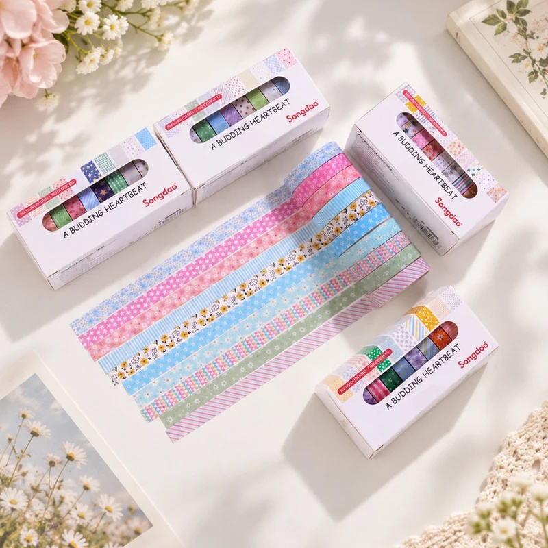 10 Gulung Pita Washi Motif Bun - Scrapbooking ulasan dan harga
