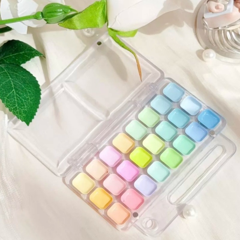 18/24 Warna, Pigmen Cat Air Pa - Watercolor Paint Set Solid Pigment ulasan dan harga