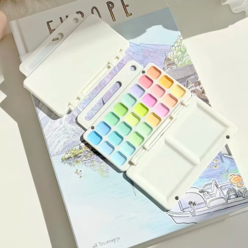 18/24 Warna, Pigmen Cat Air Pa - Watercolor Paint Set Solid Pigment ulasan dan harga