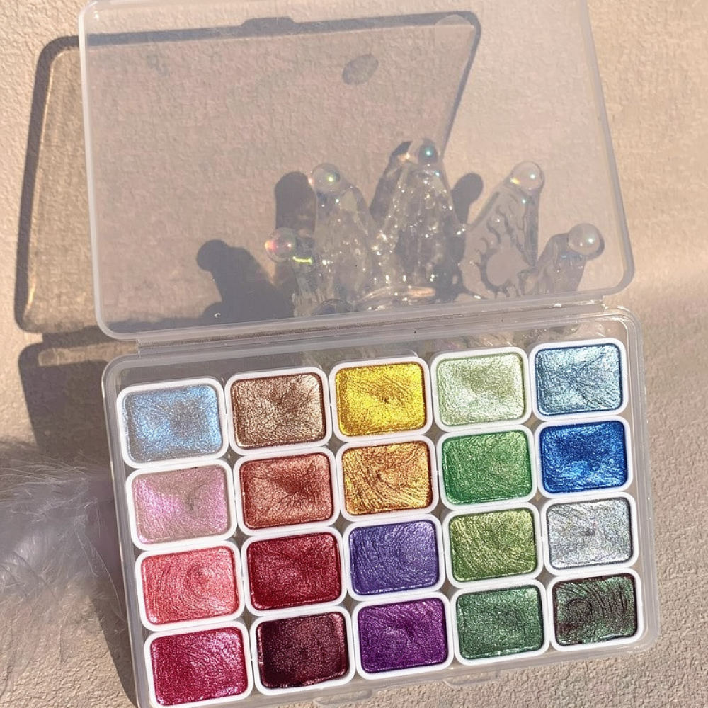 Set Cat Air Metalik Padat deng - Watercolor Paint Set Solid Pigment ulasan dan harga