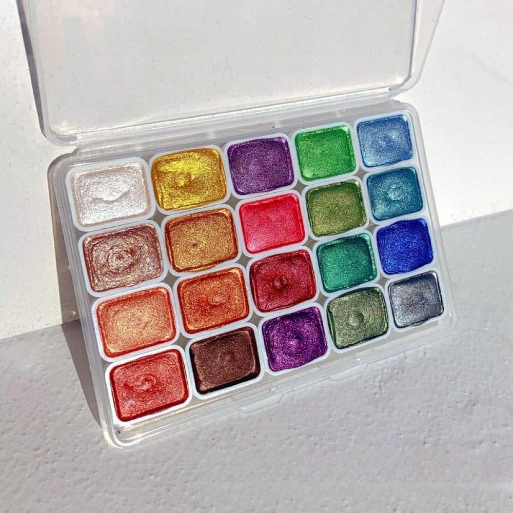 Set Cat Air Metalik Padat deng - Watercolor Paint Set Solid Pigment ulasan dan harga