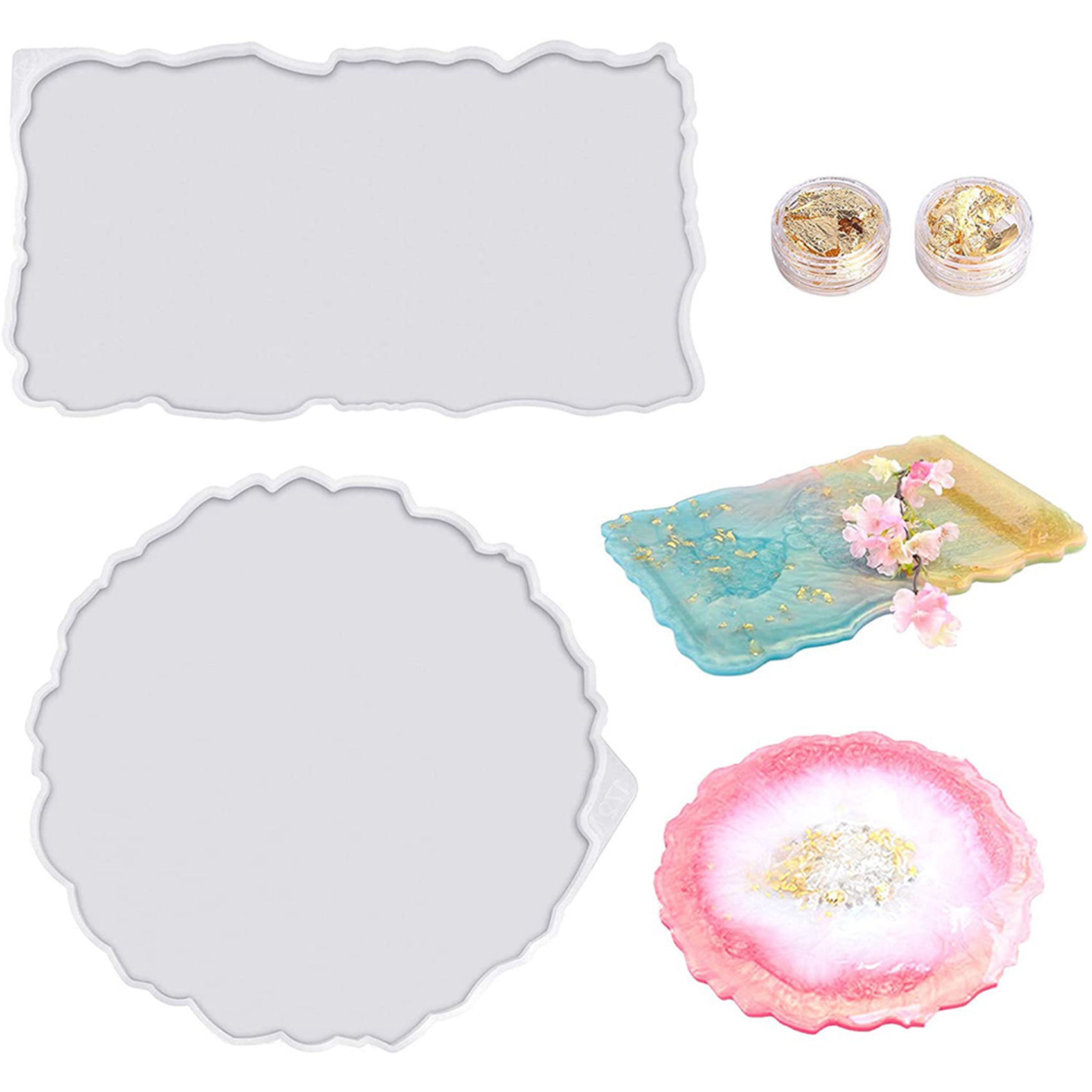 4 Buah Kit Cetakan Silikon Bak - Silicone Epoxy Resin Molds Set ulasan dan harga