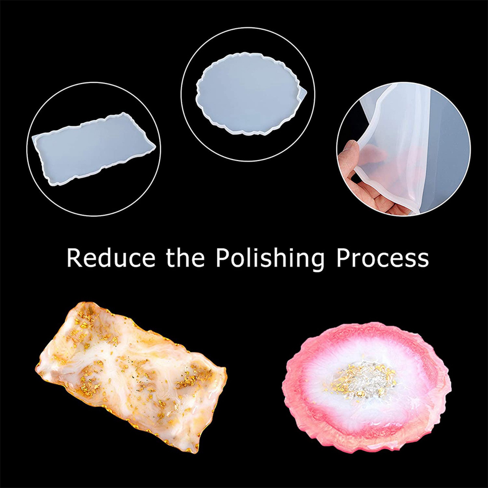 4 Buah Kit Cetakan Silikon Bak - Silicone Epoxy Resin Molds Set ulasan dan harga